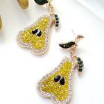 ZARA New!  Pear Post Earrings Photo 3