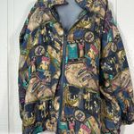 Lady CA Sport Vintage Silk Zip Up Golf Theme Jacket Size 2XL EUC Photo 2