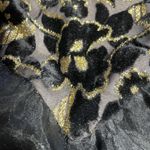 Handmade Vtg 80s Black Gold Burnout Velvet Floral Formal Dress Size S/M Gothic Glam Witch Photo 7