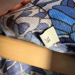 Sandro Yana Blue Floral Print Puff Sleeve V-Neck Tiered Mini Dress Size M Photo 14