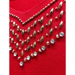 Michael Kors  Womens Size XL Red Long Sleeve Jeweled Rhinestone Stretch Tunic Top Photo 1