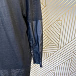 Sandro Paris Black Linen Top w/ Leather Sleeves Photo 3