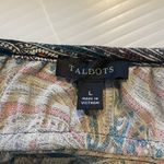 Talbots  Teal Paisley Stretch Shirred Blouson‎ Midi Dress Size L Large Classic Photo 6