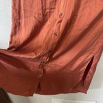 Banana Republic  Shirt Dress Size Medium Rust Burnt Orange 100% Silk Button Front Photo 2