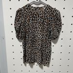ALC Frank A.L.C. Kati Leopard Print Twist Sleeve Tee Puff Sleeves Top Size XS Photo 3