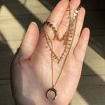 H&M Gold Layered Crescent Moon Necklace Photo 0