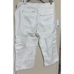 Banana Republic Pants Womens 10 Martin Fit White Linen Blend Cargo Lagenlook Photo 4