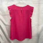 Monteau  Los Angeles women's pink ruffle cap sleeve business attire blouse M Photo 5