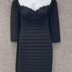 Tadashi Shoji Tadashi‎ Collection Womans Dress Size M Black Beaded Detail Pleated Bodycon Photo 0