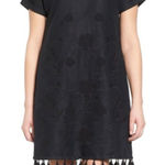 Madewell ‎ Embroidered Linen Shift Dress Tassel Trim Sz XXS Photo 0