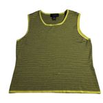 City Silk Knitwear Sleeveless Top‎ Tank Green Black Stripes Women’s Sz XL Photo 0