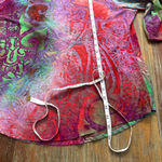 Women's Caleaas Top Petite XL Red Green Tie Photo 6