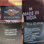 Harley Davidson Women’s Shirt Orange Brown Plaid Bleach Effect Size Medium Photo 8