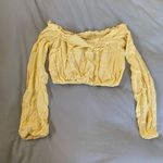 Windsor Yellow Crop Top with Long Sleeves Photo 2