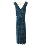 Chiara Boni  La Petite Robe Blue Green Abstract V-Neck Maxi Dress Small Photo 3