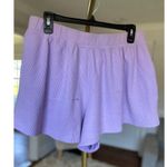 Aerie  Waffle Knit Lounge Shorts Lilac Pastel Cozy Stretchy Boho Buttery Soft XL Photo 3