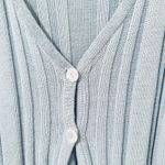 Newport News Vintage Y2K  Cardigan Sweater Cable Knit Button Powder Blue Sz L Photo 2