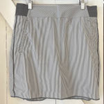 Athleta  Ace Tennis Skort Size 12 Gray‎ White Striped Athletic Golf Skirt Photo 0