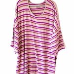 Torrid Super Soft Plush Knit Striped Sweater Tunic Tee 6 6X Pink Purple Mauve Photo 0