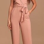 Lulus One in a Million Chick Mauve Pink Short Sleeve Jumpsuit Womens Size XL Photo 0