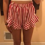 SheIn red and white striped flowy shorts Photo 0