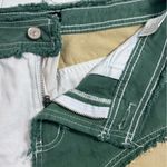 Potili High Waisted Distressed Color Block Denim Shorts Green Size 10 Photo 3