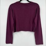 PINK - Victoria's Secret 🆕 NWT PINK Victoria’s Secret Long Sleeve Crop Top Eggplant Deep Purple Plum XS Photo 2