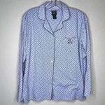 Vintage Laura Ashley Pajama Shirt‎ Blue Size M Photo 5