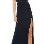 Mac Duggal 67850 Faux Wrap V-Neck Cap Sleeve Gown in Navy Size 4 New w/ Tag $398 Photo 0