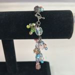 Handmade pink and purple fairycore bracelet glass and crystal dangling beads Photo 2