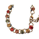 Sanrio Hello Kitty Silver Tone Charm Bracelet Pink Blue Clear Rhinestones 8" Photo 3