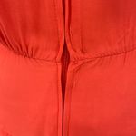 Vintage 80s Midi Sheath Dress Dolman Sleeve Pearl Chain Waist Coral Gold Small Orange Photo 7