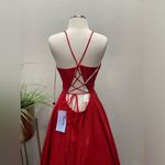JVN by Jovani NWT  Lace Up Back Ballgown Dress‎ in Red Size 8 JVNX67517A $408 Photo 5