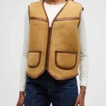 RE/DONE $525 NWT  ZIP-FRONT SHEARLING VEST SZ SMALL Photo 0