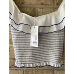 Likely NWT  Athena Smocked Ruffle Top Blue White S Bloomingdale’s Revolve Cropped Photo 5