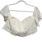 Two Sisters  CELINE Crop Blouse, White Lace, New with Tags Photo 0