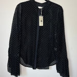 Ramy Brook NWT Velvet Burnout Blouse Button-Up Long Sleeve Top MSRP $325 SZ S Photo 0