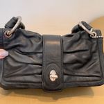 Coach Black Leather Small Baguette Shoulder Purse Flap Leather Parker. Photo 4