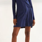 New Lulus Women’s Sweet Comfort Heather Navy Blue Button Photo 0