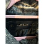 Zara Basic Gray Plaid Wool Blend Pea Coat Jacket Women's Outerwear Photo 4