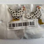 Hen boots design wooden dangle drop hook earrings‎ White Photo 5