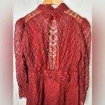 Saylor Cotton Blend Celia Scallop Lace Open Back Long Sleeve Mini Dress L Photo 7