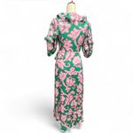 Rhode Womens Lydia Take It Easy Pink Green Floral Print Midi Wrap Dress Size XS Photo 6