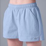 Alo Yoga  Alumni Athletic Shorts Women's L Seashell Blue Lightweight Drawstring Photo 0