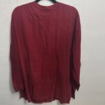 August Silk  Red 3/4 Sleeve Button Down Shirt Photo 3