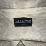 Kittenish  Ivory Waffle Knit Button Down Shirt Small Photo 2
