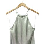 Babaton  Lato Halter Mini Slip Dress Silver Sage Green Satin Bias Cut Size Small Photo 5