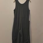 Everlane Jumpsuit Size Large Charcoal Sleeveless With Front Pockets EUC Photo 3