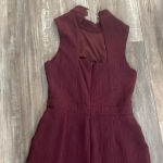 Eva Franco Charley Mock Neck Jumpsuit Maroon Burgundy Anthropologie Small Red Photo 6