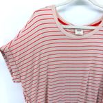 Soma  Essential Tee Women's Pink Red Stripe Dolman Sleeve Hi Low Top Large Cozy Photo 1